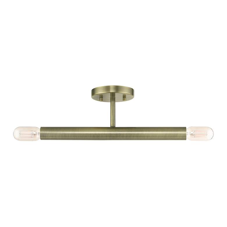 Image 3 2 Light Antique Brass Semi-Flush more views
