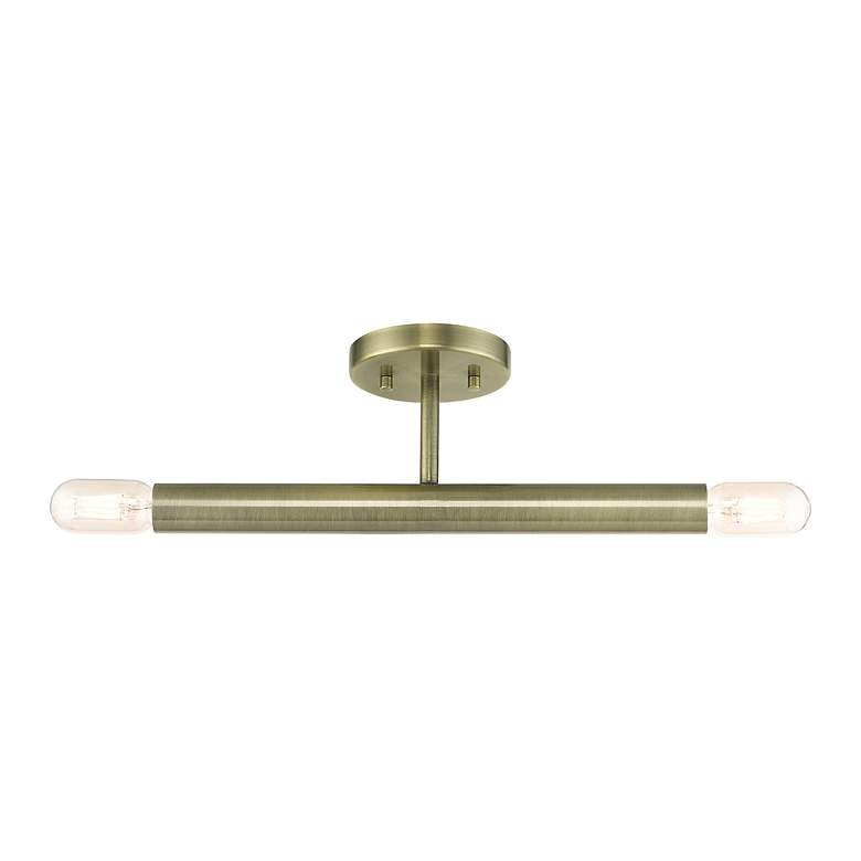 Image 4 2 Light Antique Brass Semi-Flush more views