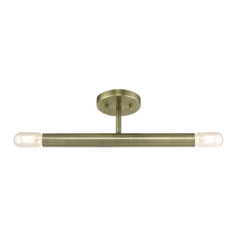 Image 5 2 Light Antique Brass Semi-Flush more views