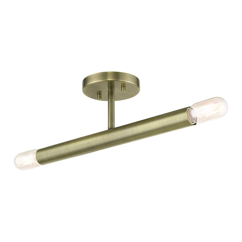 Image 6 2 Light Antique Brass Semi-Flush more views