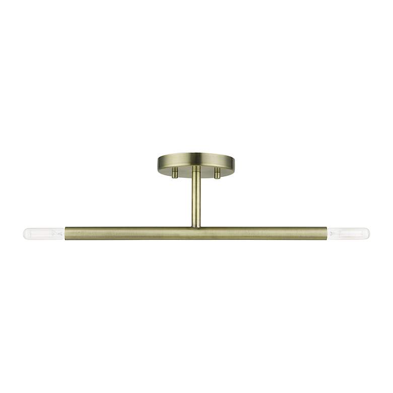 Image 3 2 Light Antique Brass Semi-Flush more views