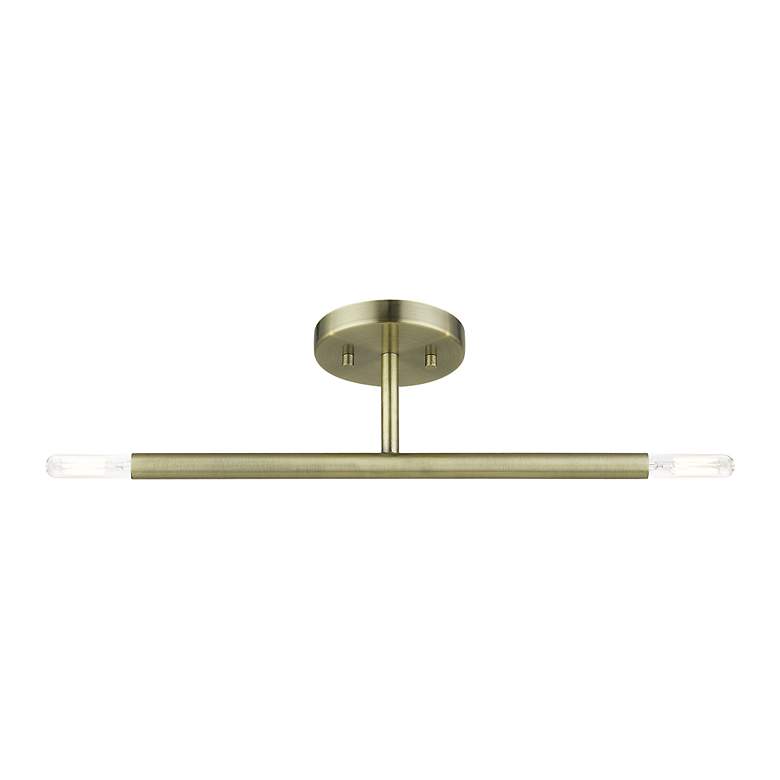 Image 5 2 Light Antique Brass Semi-Flush more views