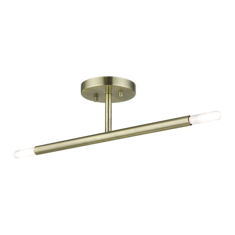 Image 6 2 Light Antique Brass Semi-Flush more views