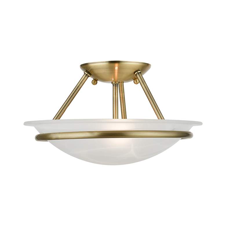 Image 4 2 Light Antique Brass Semi Flush more views