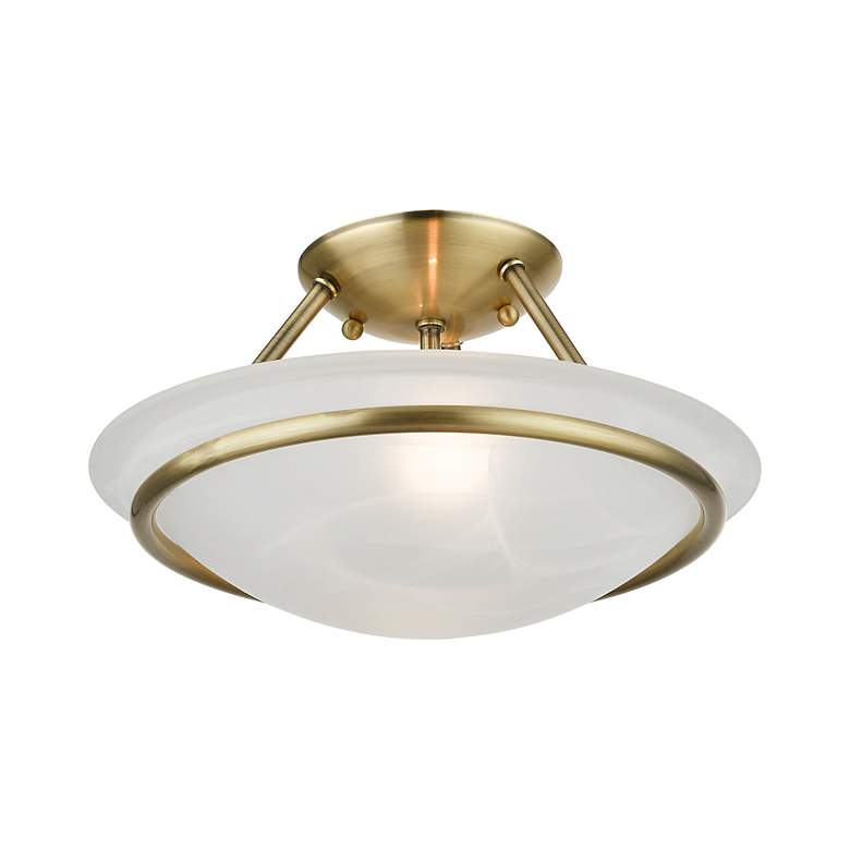 Image 5 2 Light Antique Brass Semi Flush more views