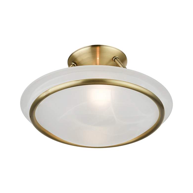 Image 6 2 Light Antique Brass Semi Flush more views