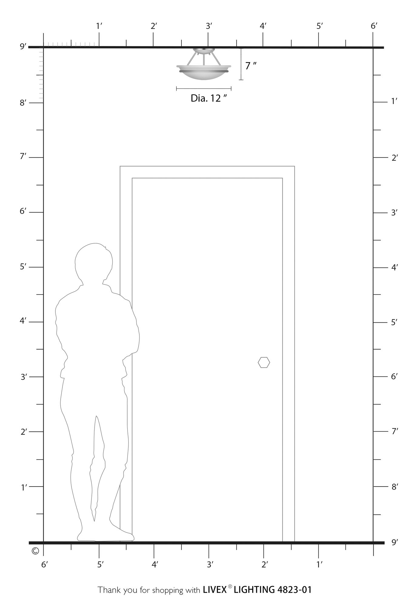 2 Light Antique Brass Semi Flush