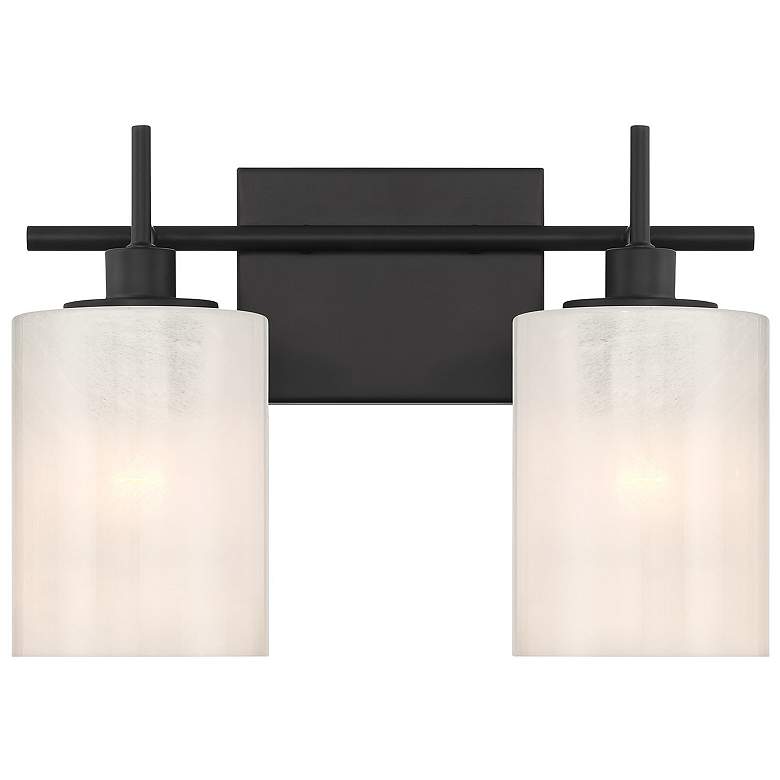 Image 1 2-Light Bathroom Vanity Light in Matte Black