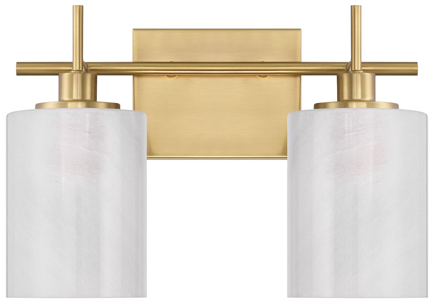Image 2 2-Light Bathroom Vanity Light in Natural Brass more views