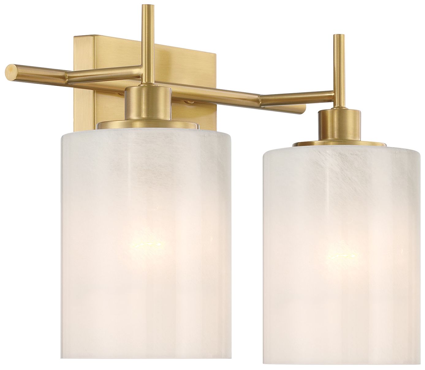 Image 4 2-Light Bathroom Vanity Light in Natural Brass more views