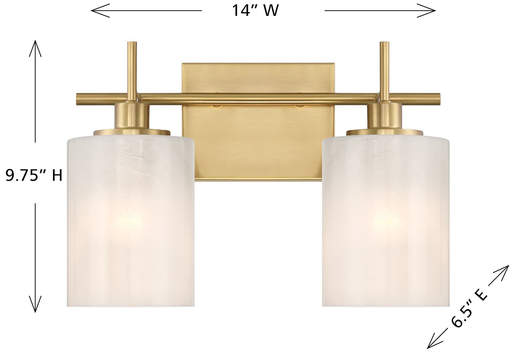 Image 6 2-Light Bathroom Vanity Light in Natural Brass more views