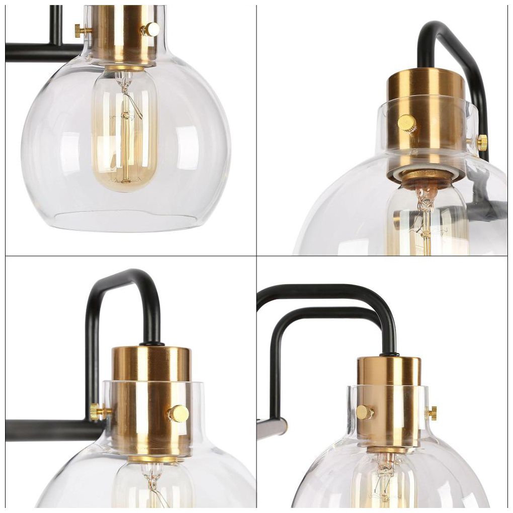 Image 3 2-Light Black and Brass Bathroom Vanity Light more views