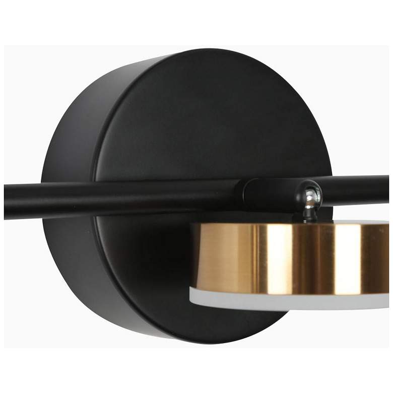 Image 3 2-Light Black and Brass Integrated LED Vanity Light more views