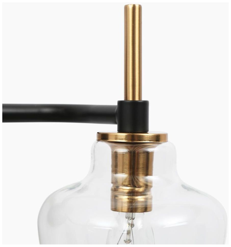 Image 2 2-Light Black Bathroom Vanity Light with Bell Clear Glass more views