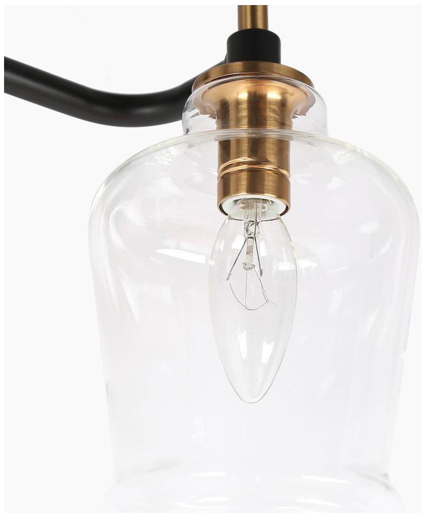 Image 4 2-Light Black Bathroom Vanity Light with Bell Clear Glass more views