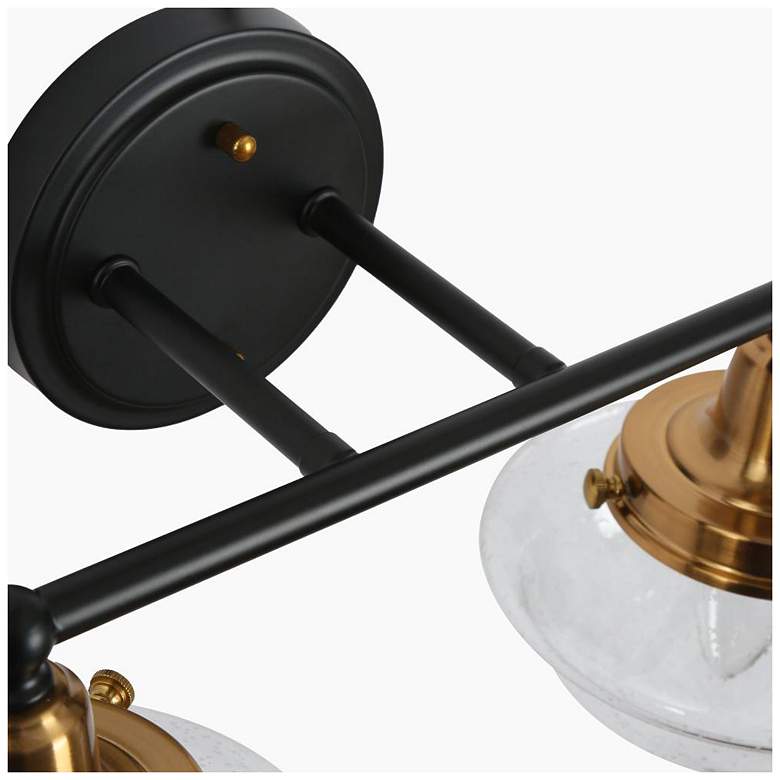Image 3 2-Light Black Bathroom Vanity Light with Seeded Glass more views