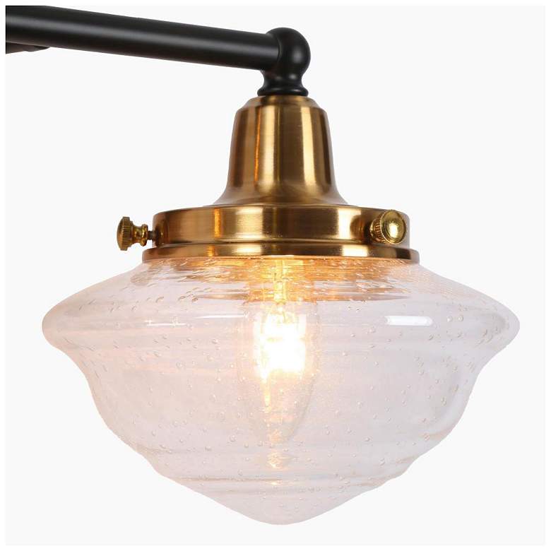 Image 5 2-Light Black Bathroom Vanity Light with Seeded Glass more views
