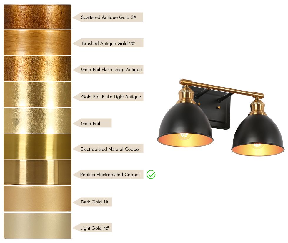 Image 3 2-Light Black Bathroom Vanity Light more views