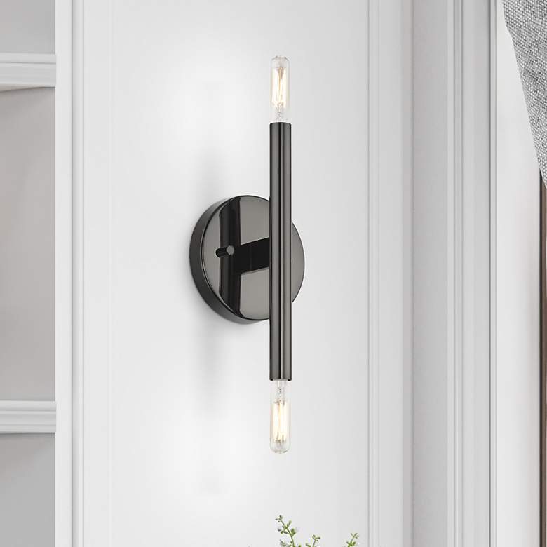 Image 1 2 Light Black Chrome ADA Sconce