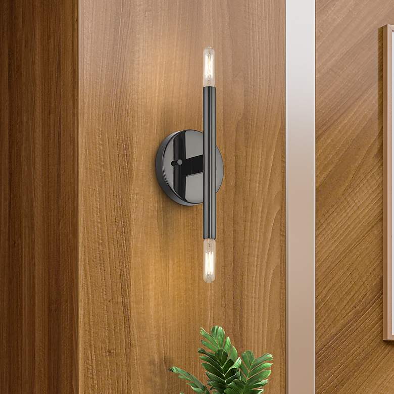 Image 3 2 Light Black Chrome ADA Sconce more views