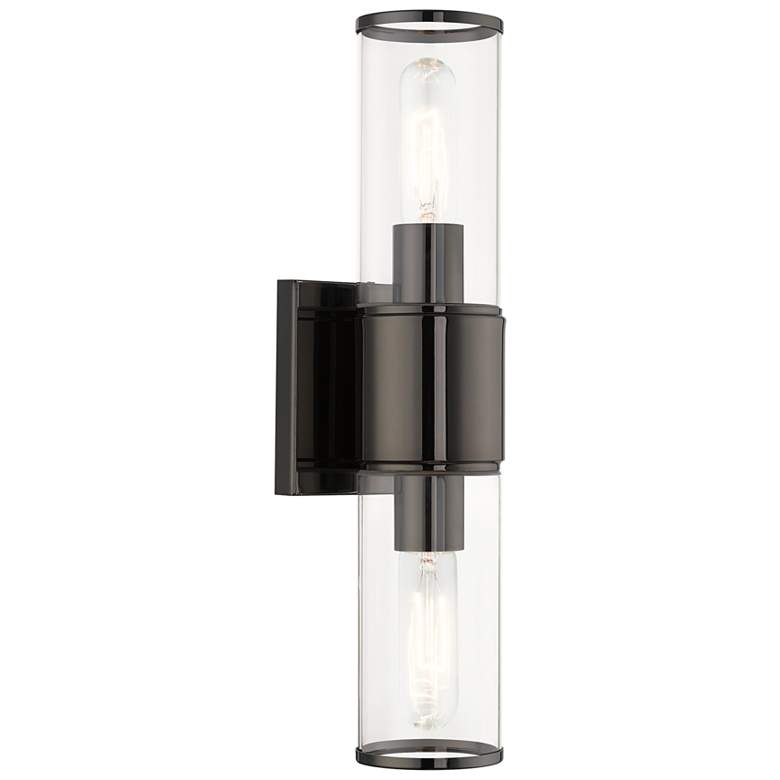 Image 2 2 Light Black Chrome Vanity Sconce