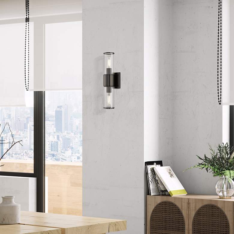 Image 3 2 Light Black Chrome Vanity Sconce more views