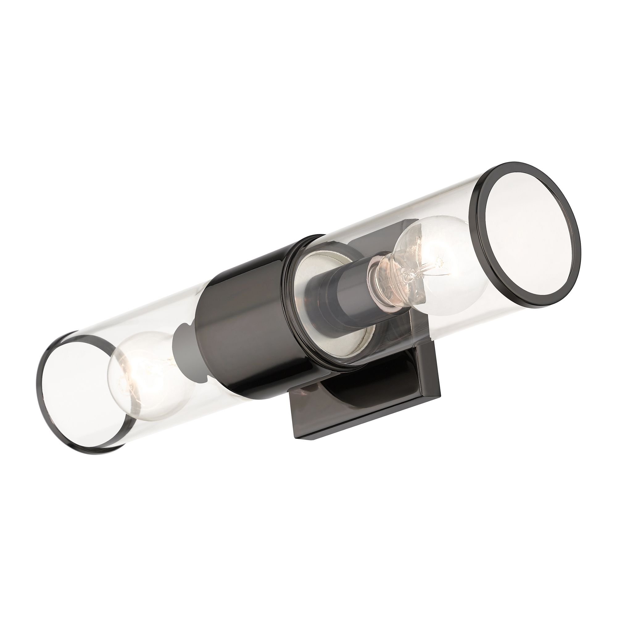 2 Light Black Chrome Vanity Sconce