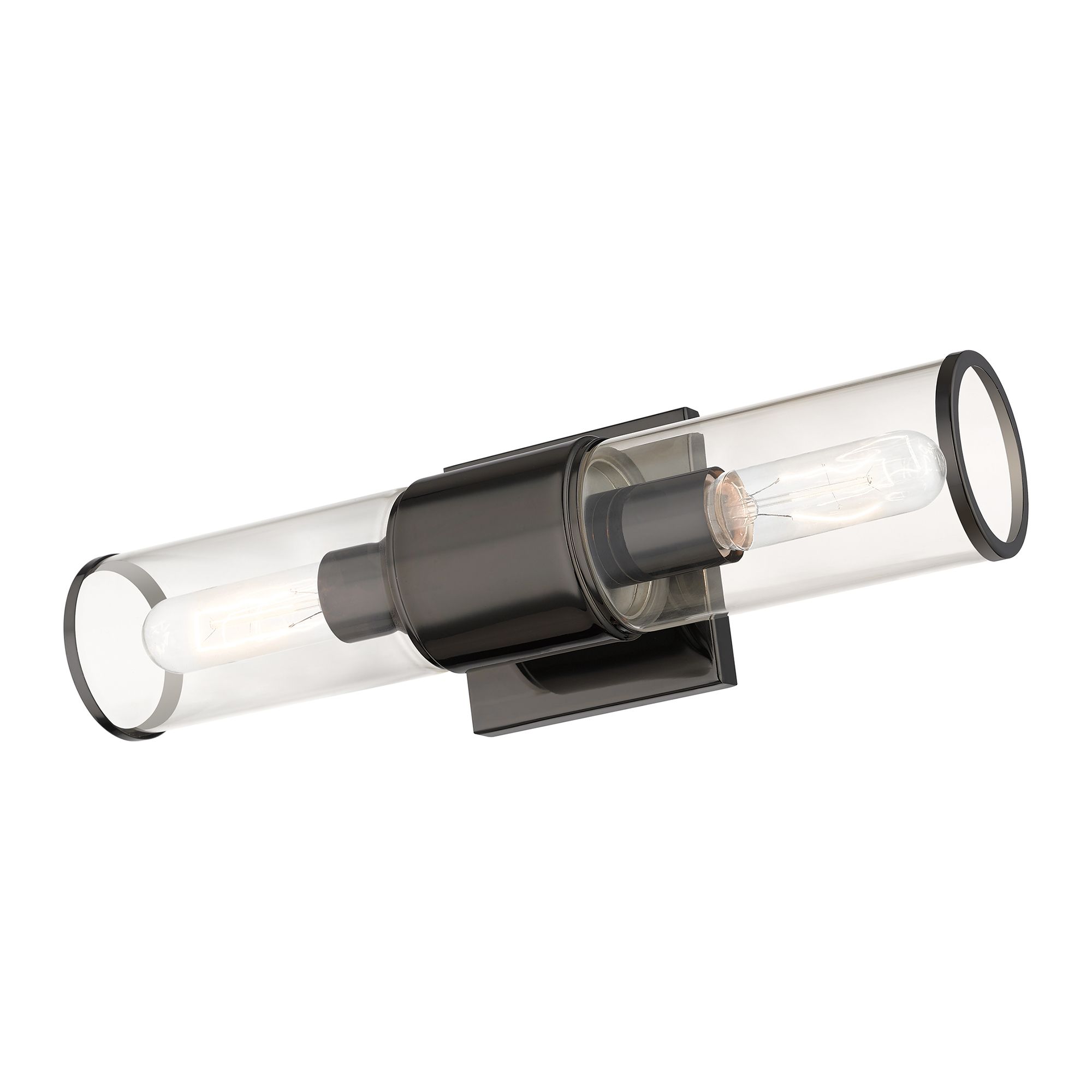 2 Light Black Chrome Vanity Sconce