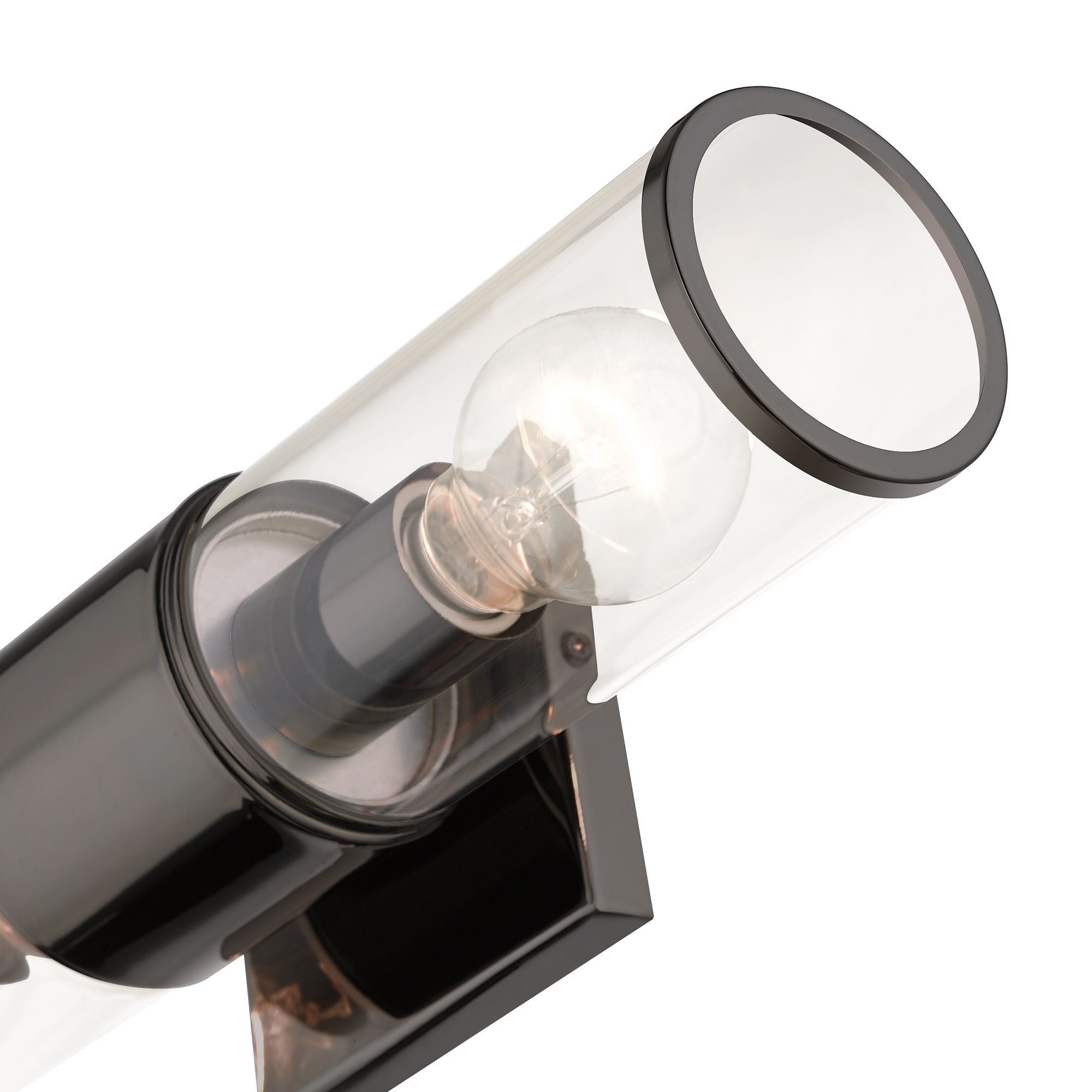 2 Light Black Chrome Vanity Sconce