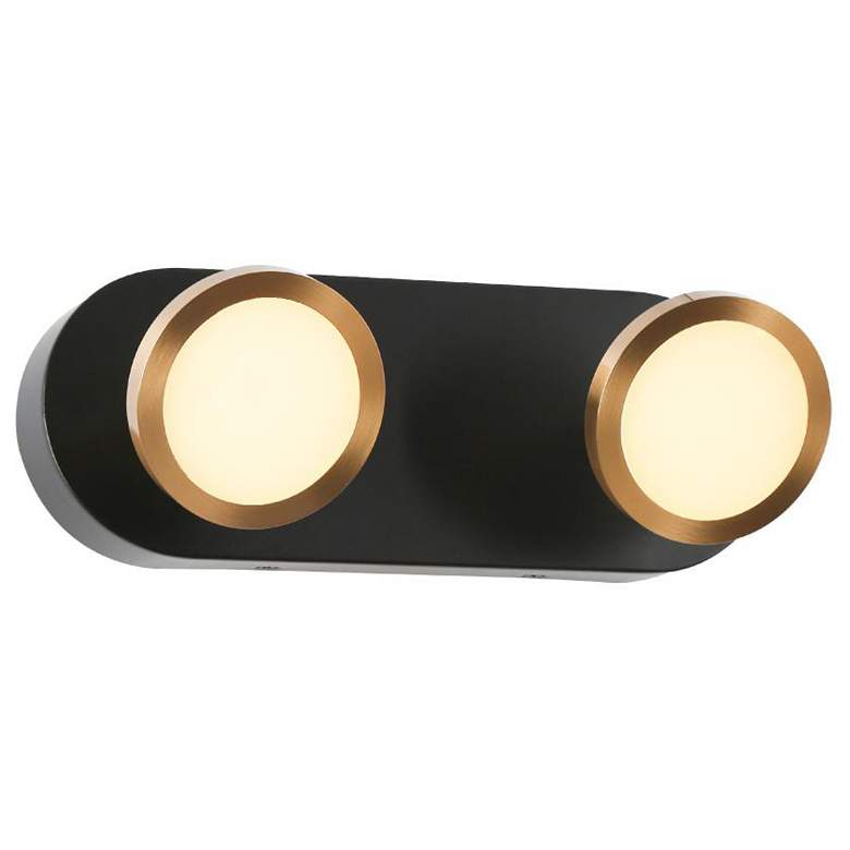 Image 1 2-Light Black Integrated LED Vanity Light