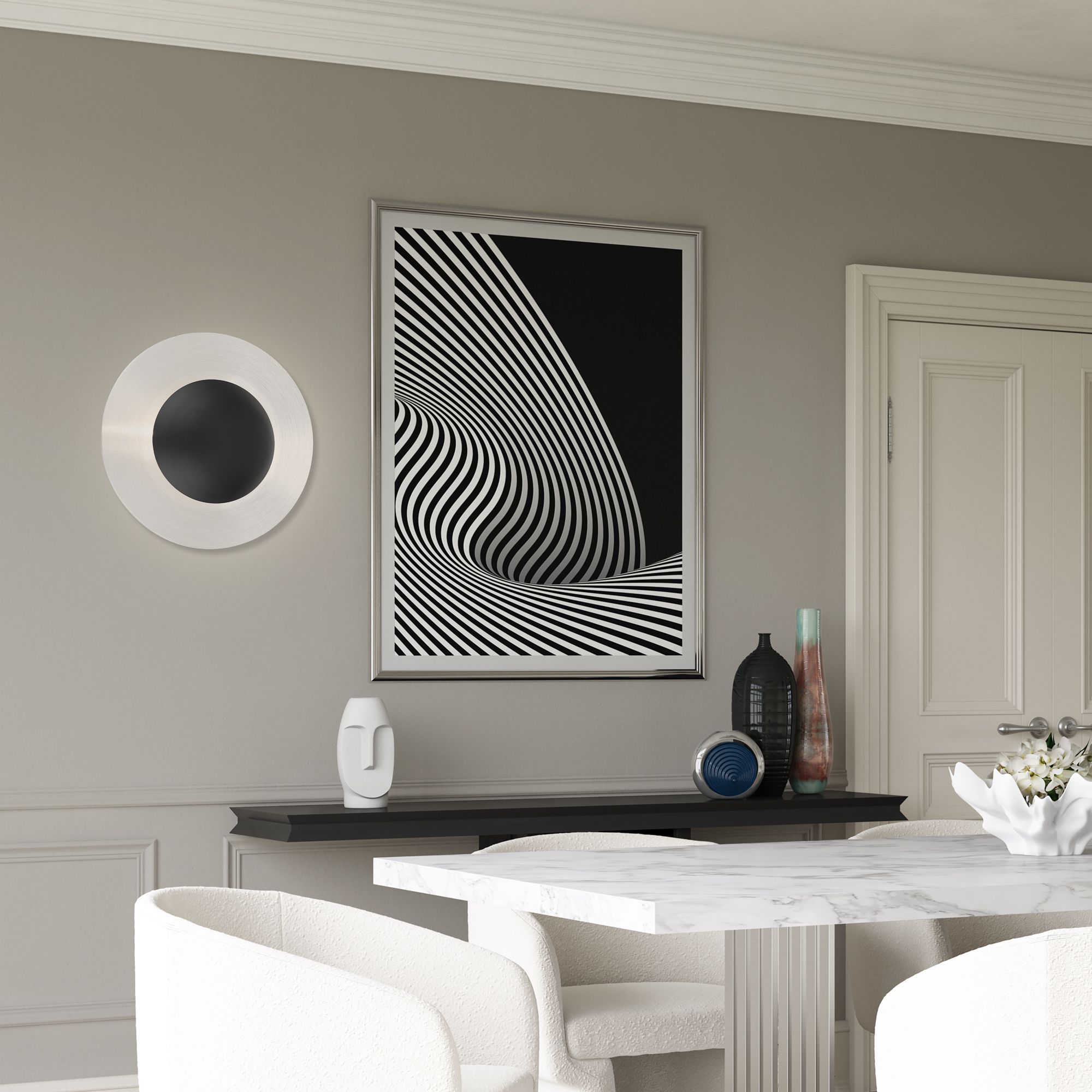 2 Light Black Large Semi-Flush