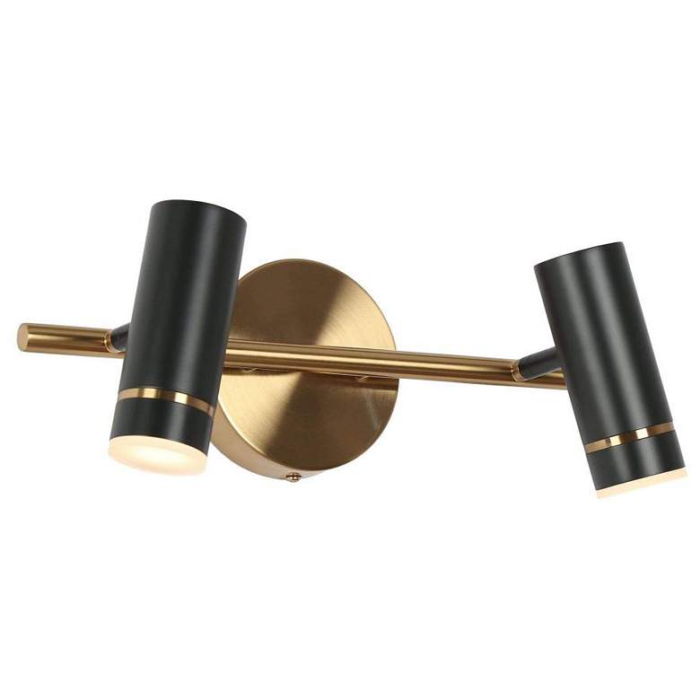 Image 1 2-Light Black LED Vanity Light