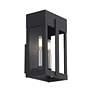 4_2 Light Black Medium Outdoor Wall Lantern with Brushed Nickel Candles more views