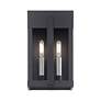 5_2 Light Black Medium Outdoor Wall Lantern with Brushed Nickel Candles more views