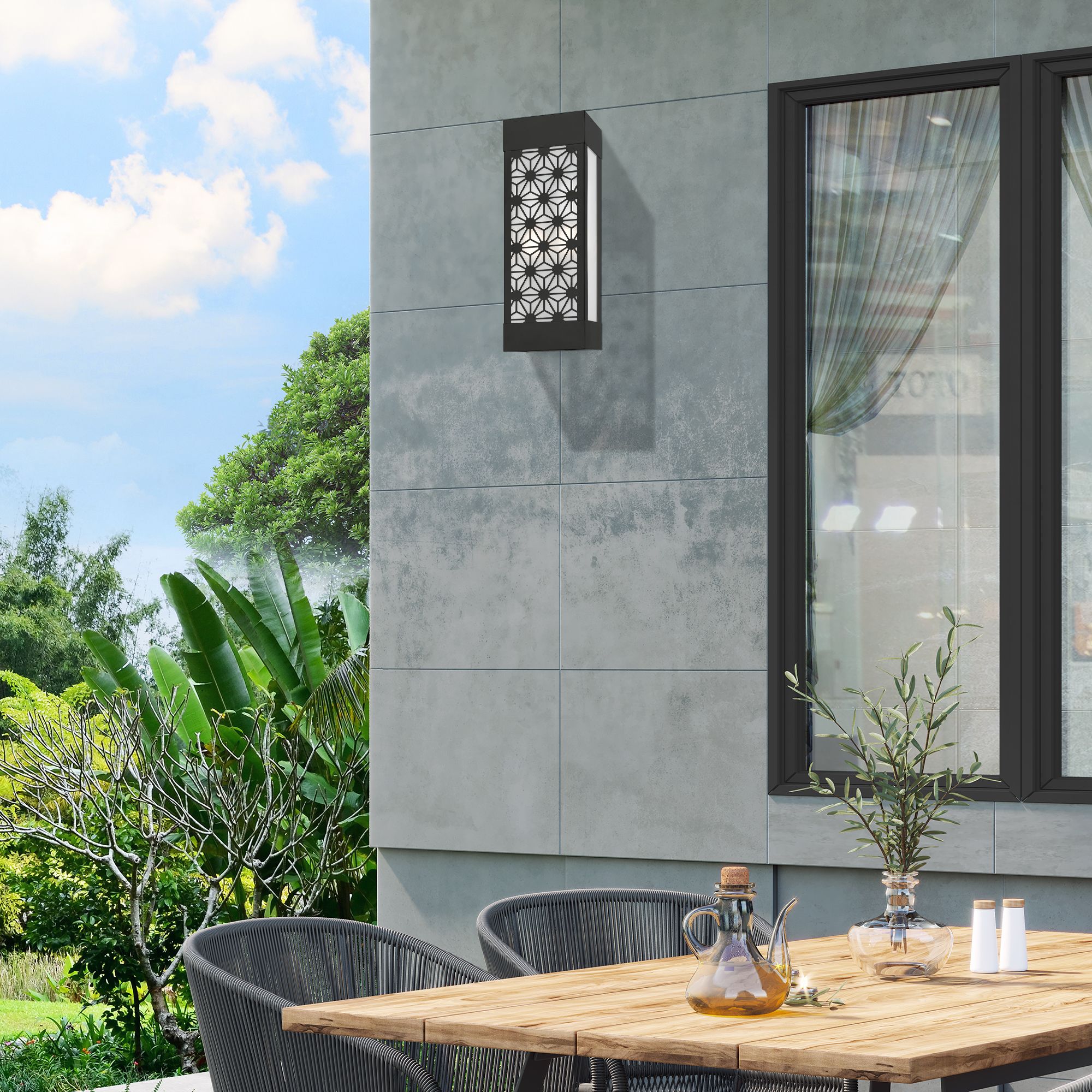 2 Light Black Outdoor ADA Sconce