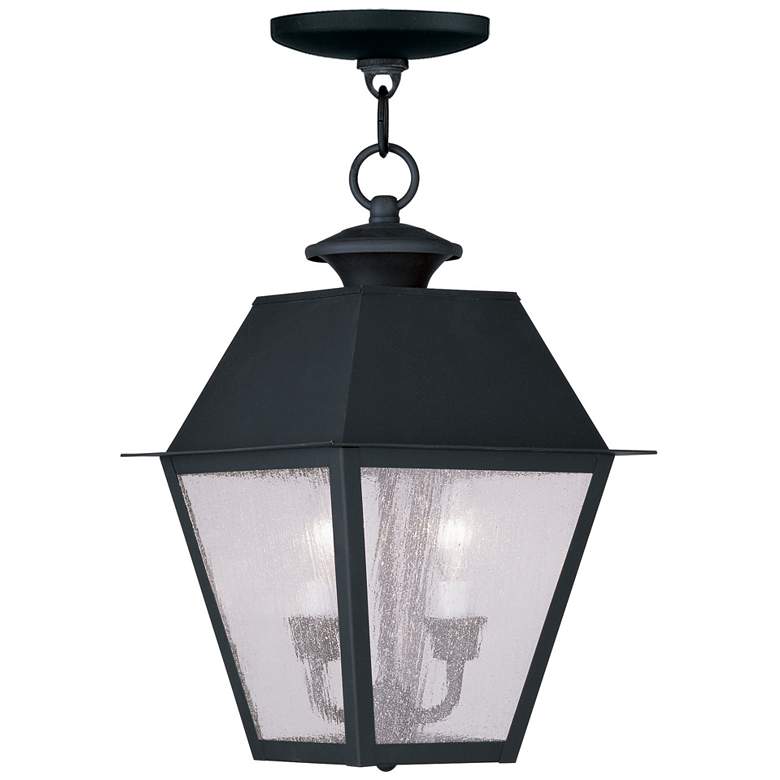 Image 1 2 Light Black Outdoor Pendant Lantern
