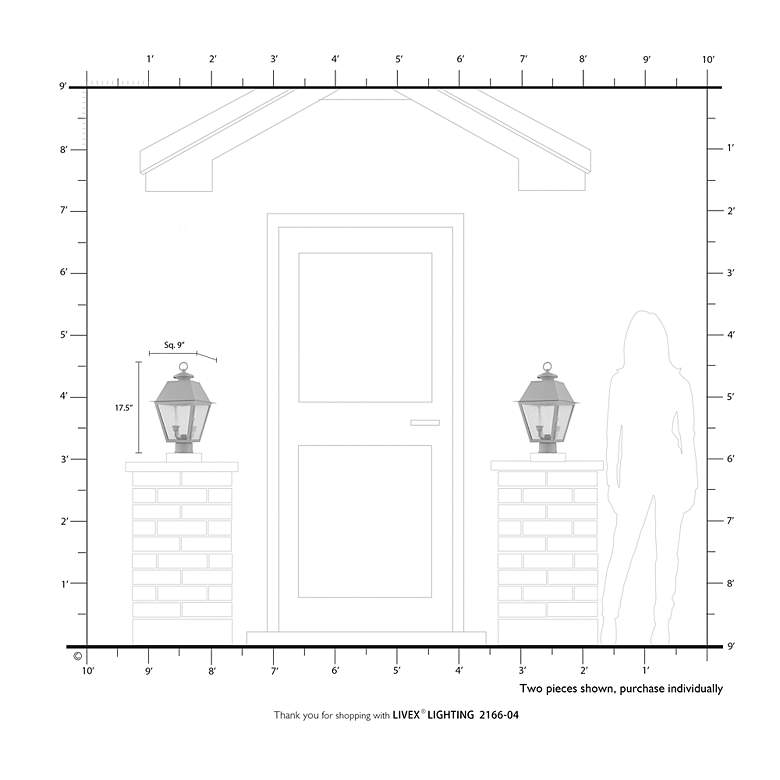 Image 5 2 Light Black Outdoor Post Top Lantern more views
