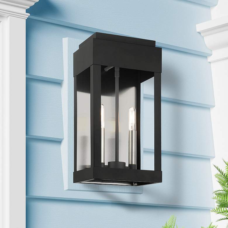 Image 1 2 Light Black Outdoor Wall Lantern
