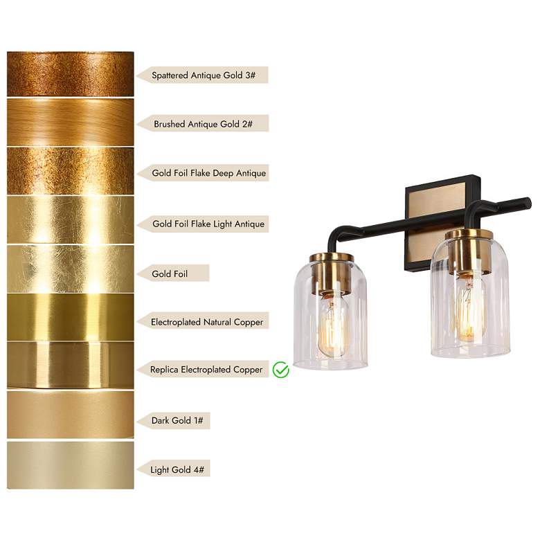 Image 4 2-Light Brass Gold Bathroom Vanity Light more views