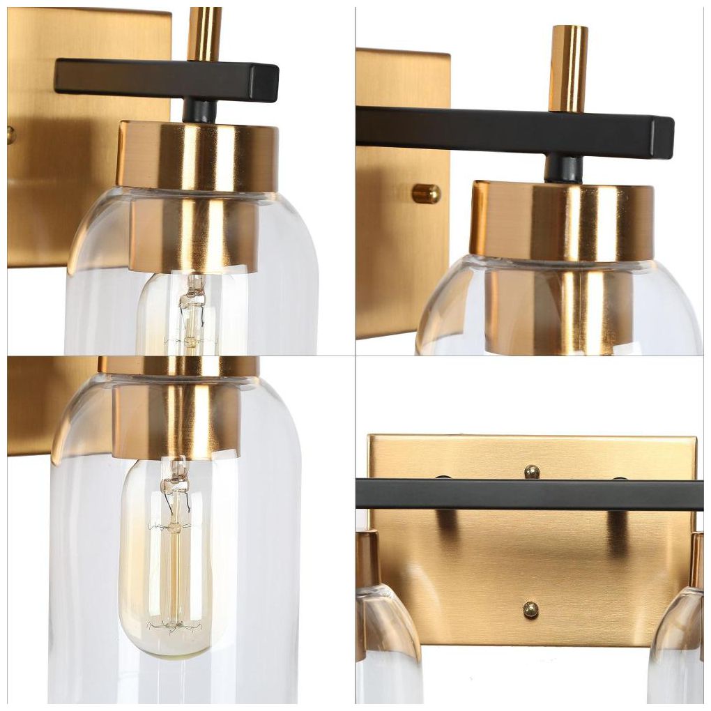 Image 3 2-Light Brass Gold Bathroom Vanity Light more views