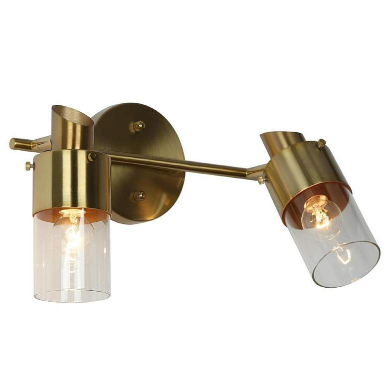 Image 1 2-Light Brass Gold Bathroom Vanity Light
