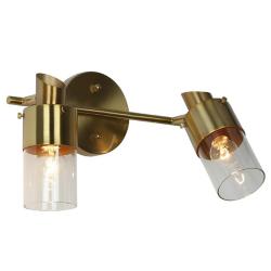 2-Light Brass Gold Bathroom Vanity Light