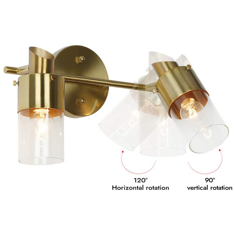 Image 5 2-Light Brass Gold Bathroom Vanity Light more views