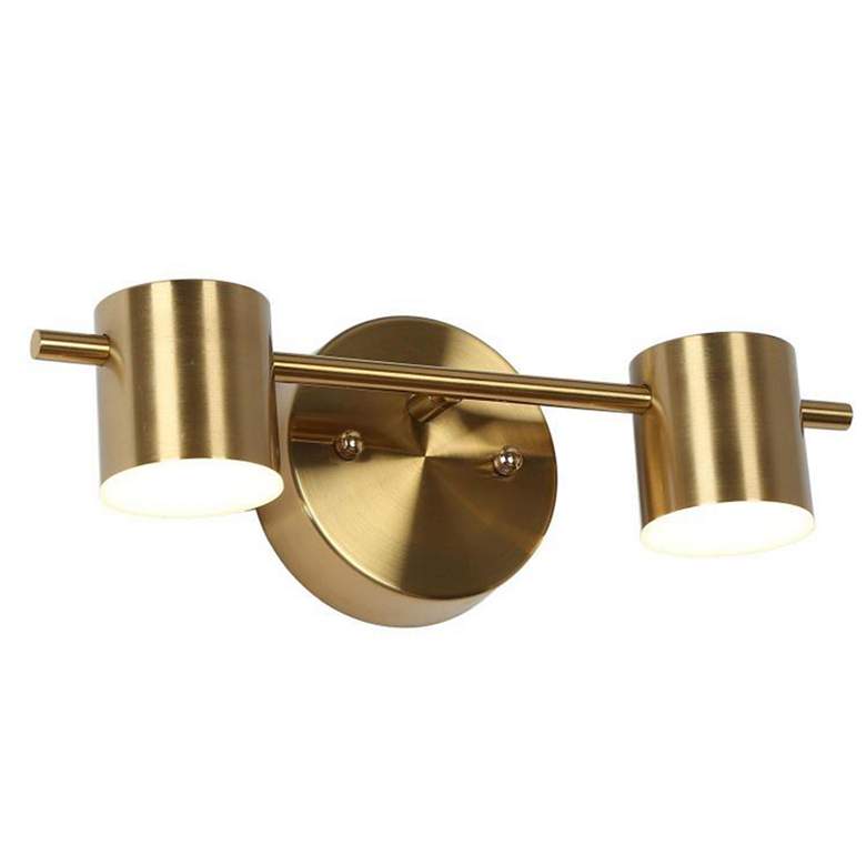 Image 1 2-Light Brass Gold Integrated LED Vanity Light