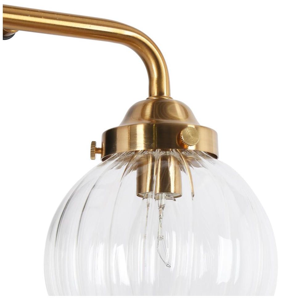 Image 3 2-Light Brass Gold Pumpkin-Shaped Bathroom Vanity Light more views