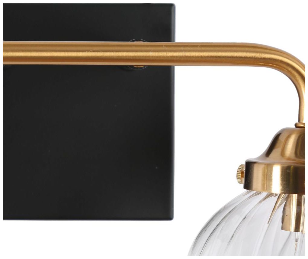 Image 4 2-Light Brass Gold Pumpkin-Shaped Bathroom Vanity Light more views