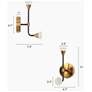 3_2-Light Brass Integrated LED Wall Sconce Lighting more views