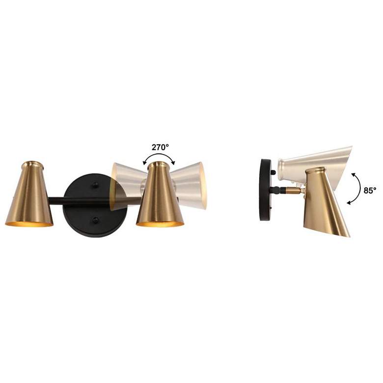 Image 2 2-Light Brass-Plated Bathroom Vanity Light more views