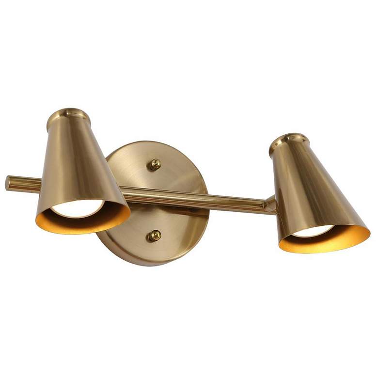 Image 1 2-Light Brass-Plated Bathroom Vanity Light