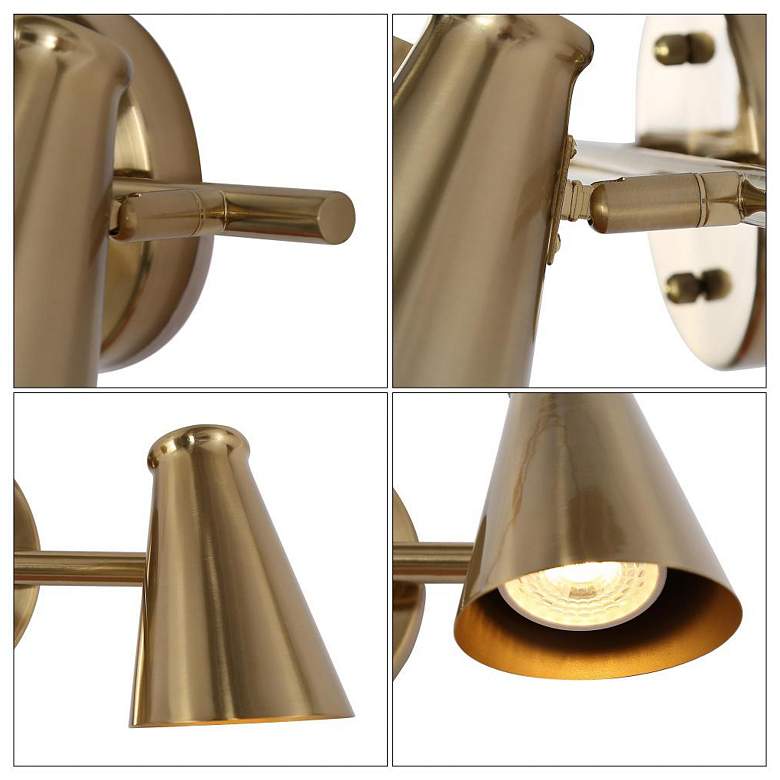Image 4 2-Light Brass-Plated Bathroom Vanity Light more views